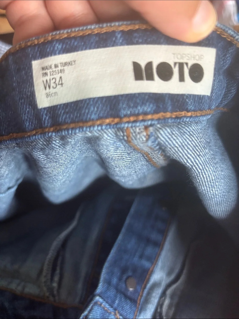 Top shop moto denim blue skirt